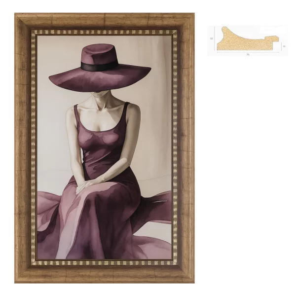 Kunststoff-Bilderrahmen Milena 50x70 cm | gold | Kunstglas (1 mm)