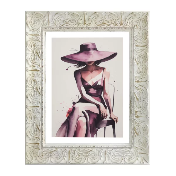 Barock-Bilderrahmen Karol 10x15 cm | Weiß | Kunstglas (1 mm)