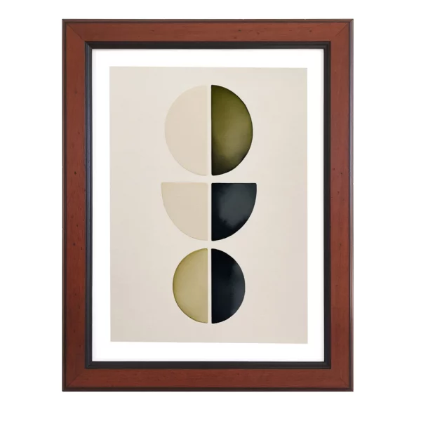 Holz-Bilderrahmen Valentina 50x70 cm | Braun mit schwarzem Streifen | Kunstglas (1 mm)