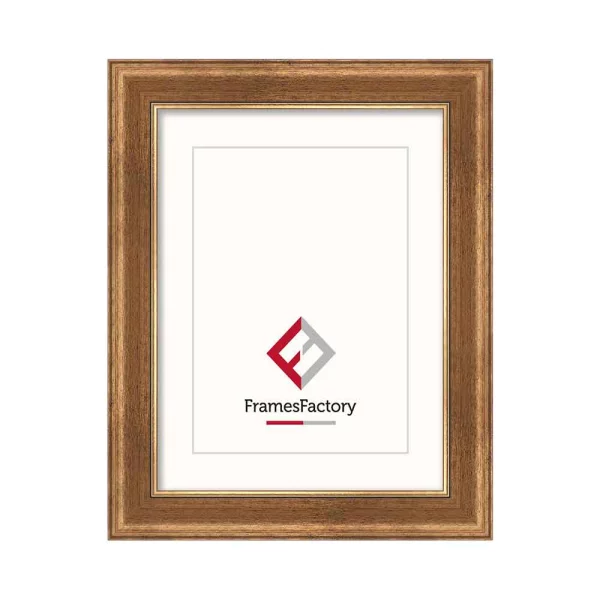 Barock Bilderrahmen Patrizia 29,7x42 cm (A3) | kupfergold | Kunstglas (1 mm)