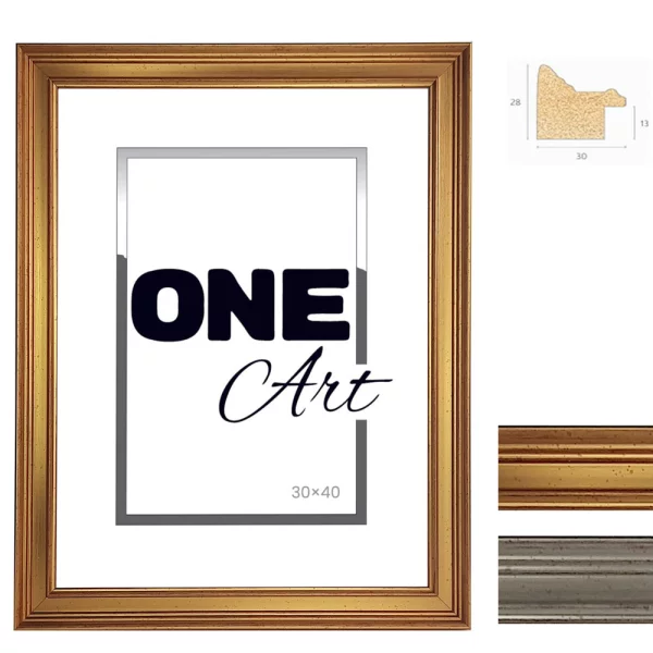 Kunststoffrahmen Zielnik 50x70 cm | Gold | Kunstglas (1 mm)