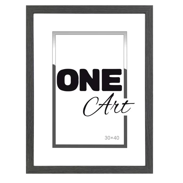 Holz-Bilderrahmen Aniela 50x70 cm | Graphit | Kunstglas (1 mm)
