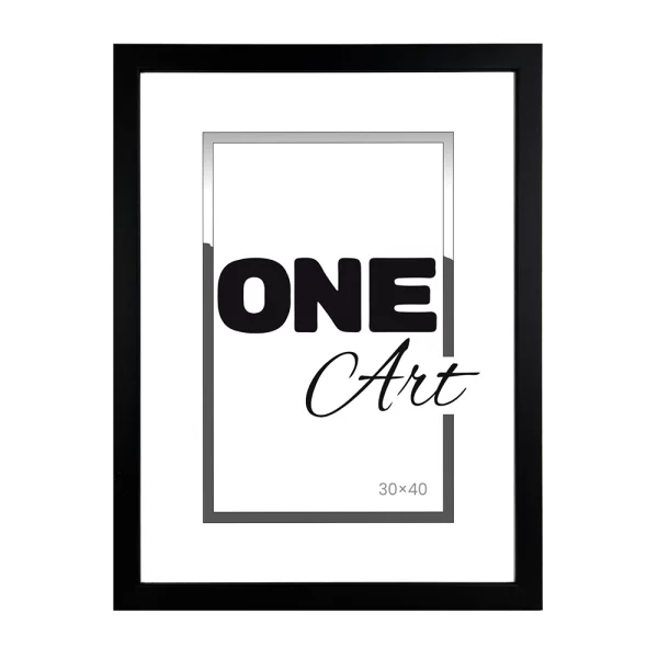 Holz-Bilderrahmen Aniela 50x70 cm | Schwarz | Kunstglas (1 mm)