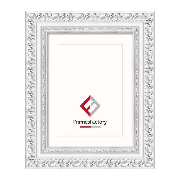Cadre baroque Josephine 15x20 cm | blanc | verre synthétique (1 mm)