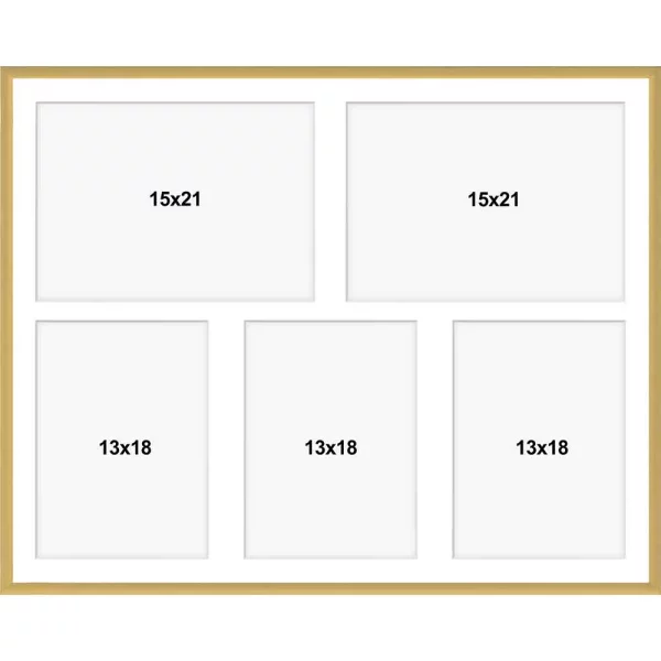 Aluminium Galerie-Bilderrahmen Alicja 40x50 cm (5 Bilder) | gold | Kunstglas (1 mm)