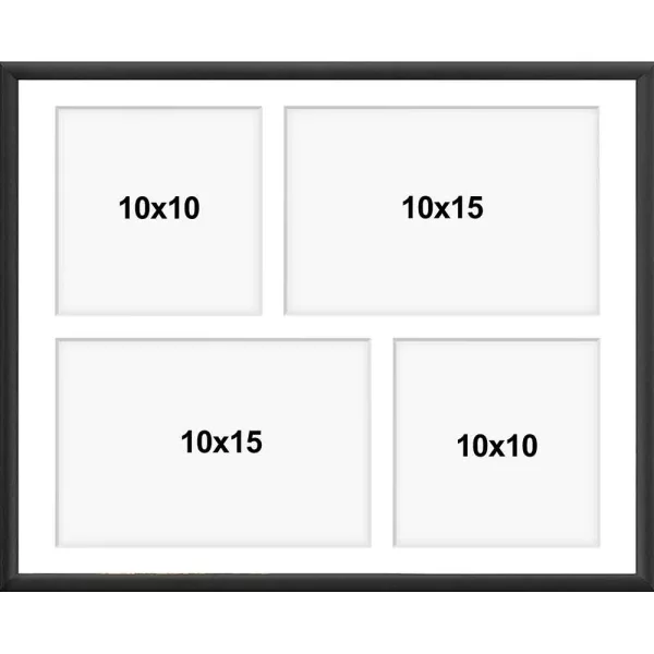 Cadre multi photos en aluminium Alicja 24x30 cm (4 Bilder) | noir | verre synthétique (1 mm)