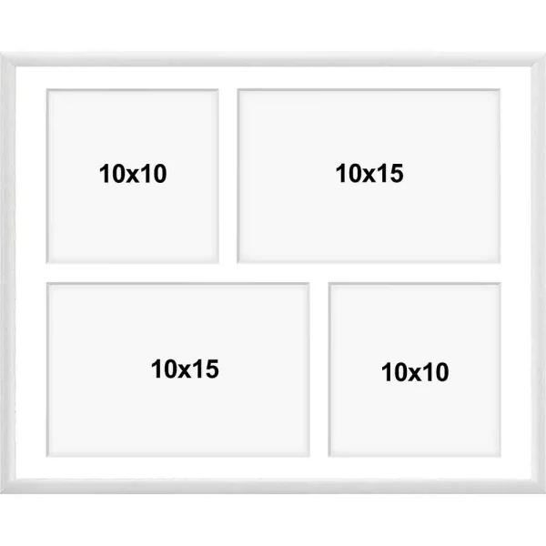 Cadre multi photos en aluminium Alicja 24x30 cm (4 Bilder) | blanc | verre synthétique (1 mm)