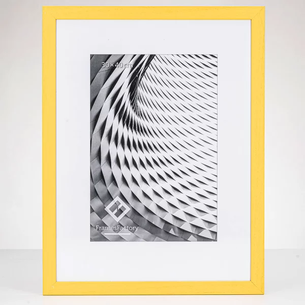 Cadre en bois Batino 10x15 cm | jaune | verre synthétique (1 mm)