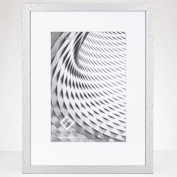 Cadre en bois Batino 10x15 cm | argent | verre synthétique (1 mm)