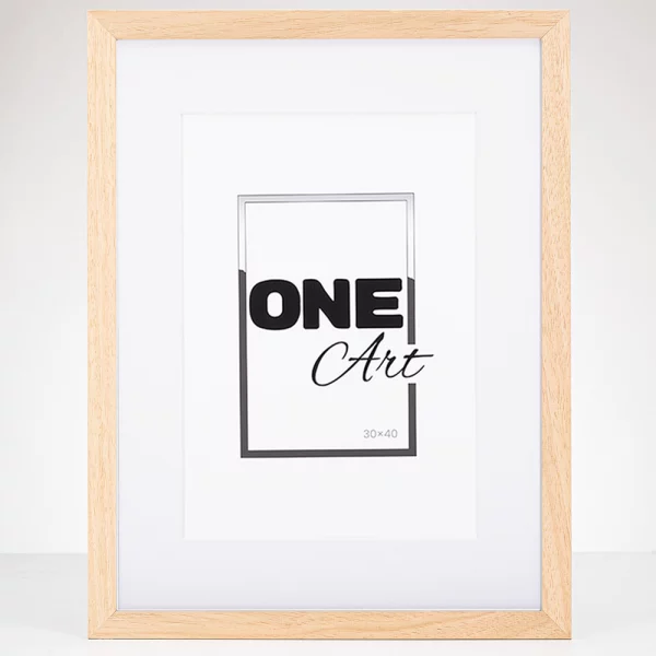 Holz-Bilderrahmen Batino mit Passepartout 10x15 cm (9x13 cm) | Natur | Kunstglas (1 mm)