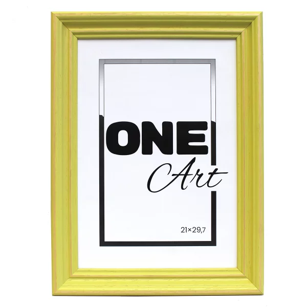 Houten kader Boho 40x50 cm | geel | kunstglas (1 mm)