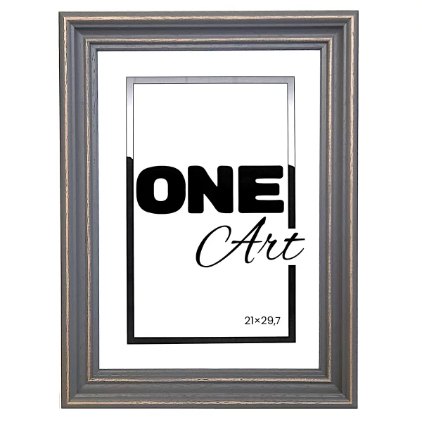 Houten kader Boho 40x50 cm | grijs | kunstglas (1 mm)