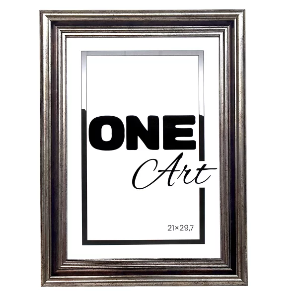 Houten kader Boho 40x50 cm | zilver-zwart | kunstglas (1 mm)