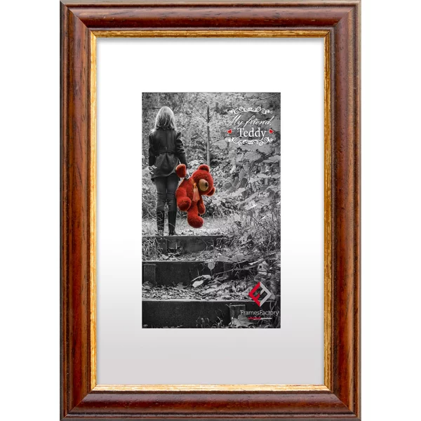 Cadre en bois Classic 21x29,7 cm (A4) | brun-or | verre standard (2 mm)