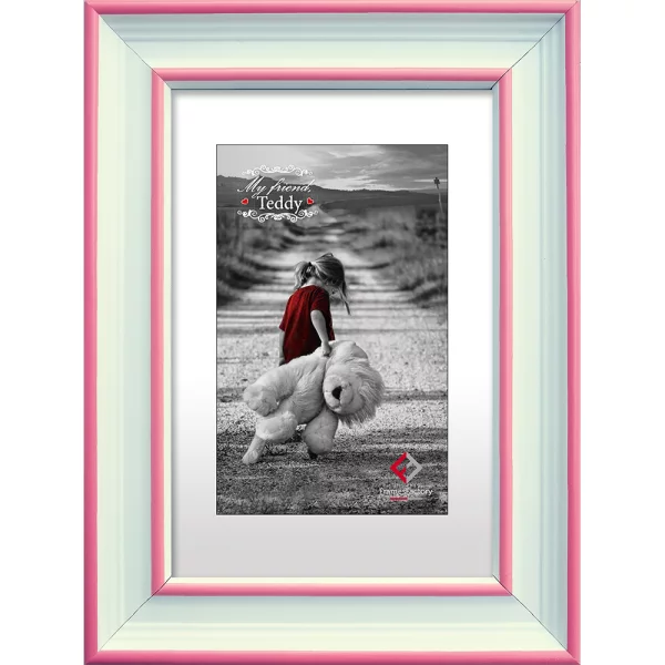 Cadre en plastique Colorado 10x15 cm | blanc rosé | verre synthétique (1 mm)