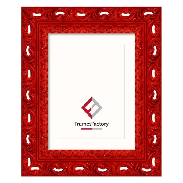 Cadre baroque Donna 15x20 cm | rouge | verre synthétique (1 mm)