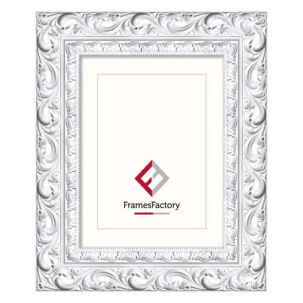 Cadre baroque Donna 15x20 cm | blanc | verre synthétique (1 mm)