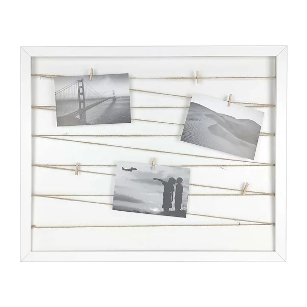 Galerierahmen Hekla (MDF) mit Kordel (inkl. 10 Klammern) 40x50 cm | Weiß | Leerrahmen (ohne Glas und Rückwand)