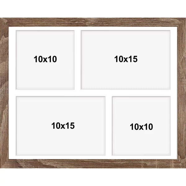 Cadre multi photos en bois (MDF) Hekla 24x30 cm (4 Bilder) | chêne | verre synthétique (1 mm)