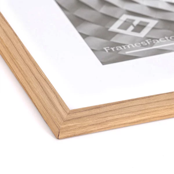 Cadre en bois Hekla (MDF) avec passe-partout 61x91,5 cm (50x70 cm) | chêne | verre synthétique (1 mm)