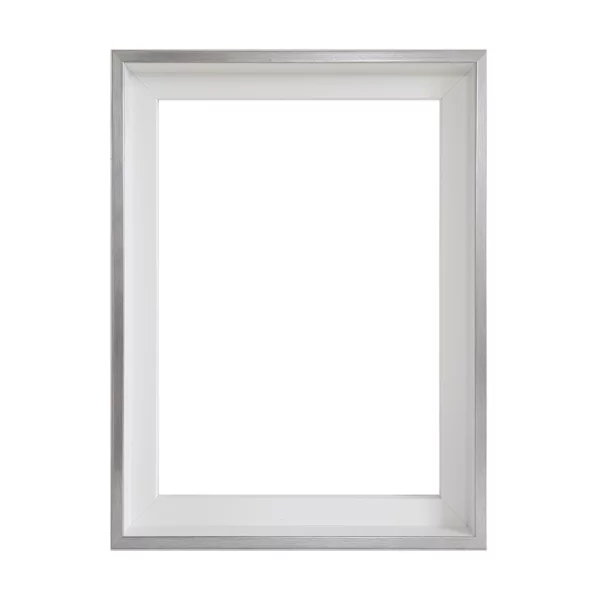 Kunststoff-Schattenfugenrahmen Danuta 20x30 cm | Weiß mit silbernem Streifen | Leerrahmen (ohne Glas und Rückwand)