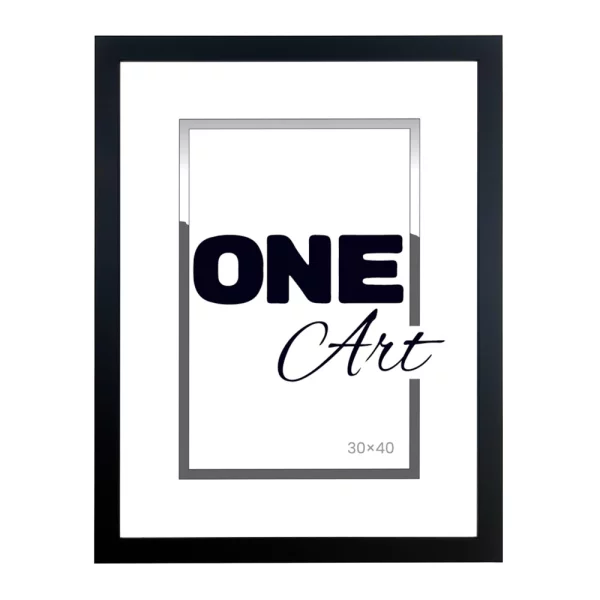 Kunststoff-Bilderrahmen Slawina 50x70 cm | schwarz | Kunstglas (1 mm)