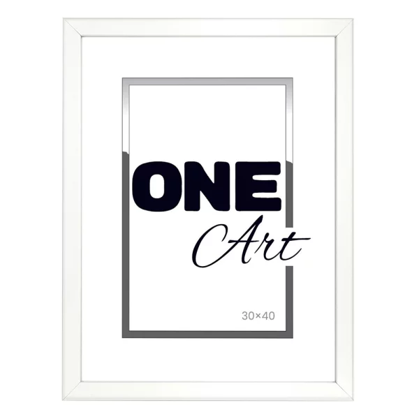 Kunststoff-Bilderrahmen Slawina 50x70 cm | weiß | Kunstglas (1 mm)