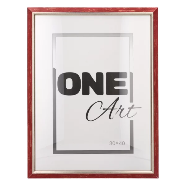 Holz-Bilderrahmen Cecilia 10x15 cm | Rot | Kunstglas (1 mm)