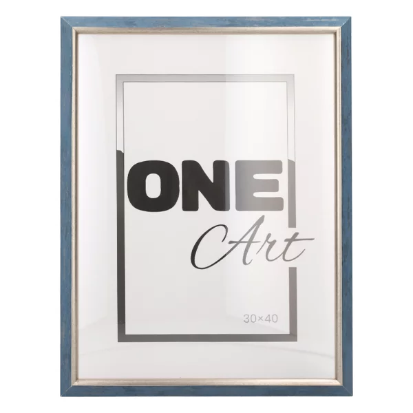 Holz-Bilderrahmen Cecilia 10x15 cm | Blau | Kunstglas (1 mm)