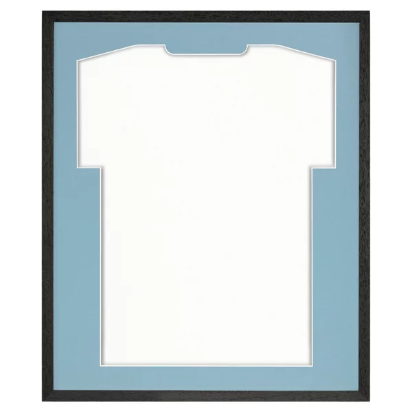 Trikotrahmen Economy Schwarz mit Passepartout 52,5x62,5 cm | Schwarz-Blau | Kunstglas (1 mm)