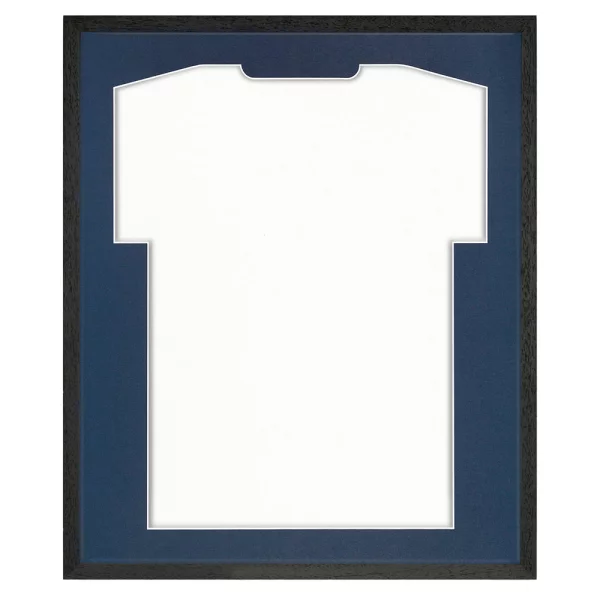 Trikotrahmen Economy Schwarz mit Passepartout 52,5x62,5 cm | Schwarz-Dunkelblau | Kunstglas (1 mm)