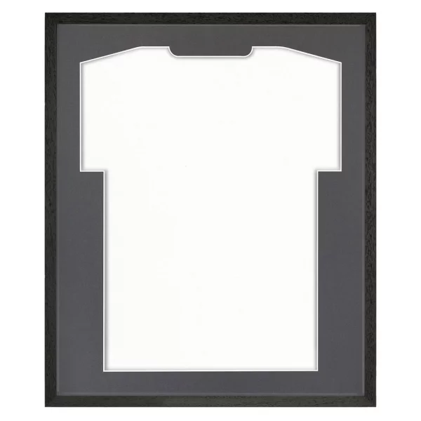 Trikotrahmen Economy Schwarz mit Passepartout 52,5x62,5 cm | Schwarz-Dunkelgrau | Kunstglas (1 mm)