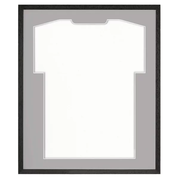 Trikotrahmen Economy Schwarz mit Passepartout 52,5x62,5 cm | Schwarz-Grau | Kunstglas (1 mm)