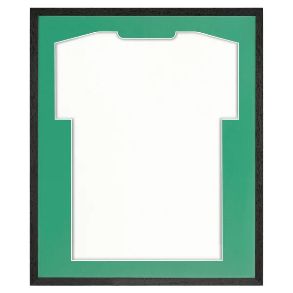 Trikotrahmen Economy Schwarz mit Passepartout 52,5x62,5 cm | Schwarz-Grün | Kunstglas (1 mm)