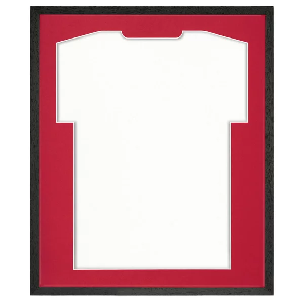 Trikotrahmen Economy Schwarz mit Passepartout 52,5x62,5 cm | Schwarz-Rot | Kunstglas (1 mm)