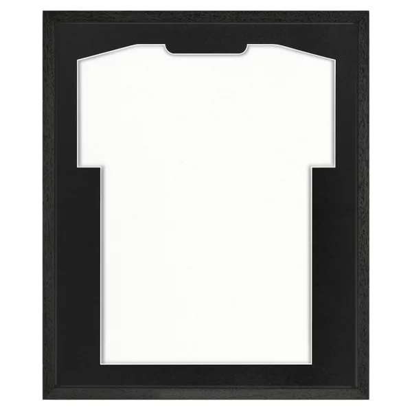 Trikotrahmen Economy Schwarz mit Passepartout 52,5x62,5 cm | Schwarz-Schwarz | Kunstglas (1 mm)