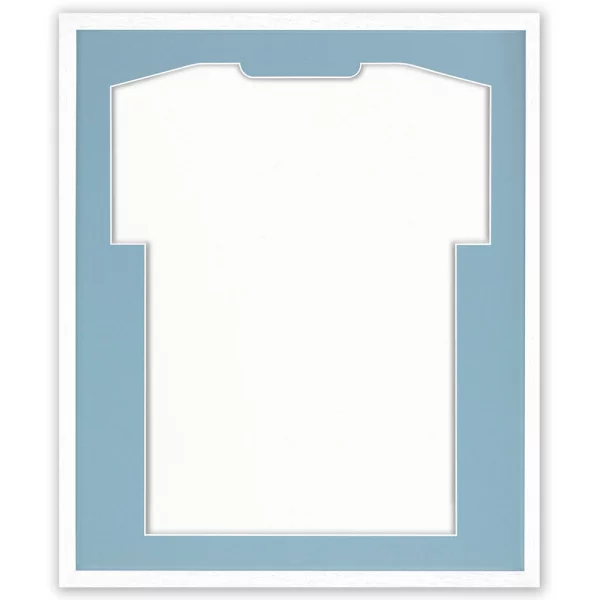 Cadre pour maillots Economy White avec passe-partout 52,5x62,5 cm | blanc bleuté | verre synthétique (1 mm)