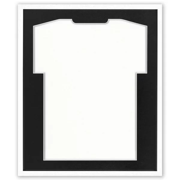 Cadre pour maillots Economy White avec passe-partout 52,5x62,5 cm | blanc-noir | verre synthétique (1 mm)
