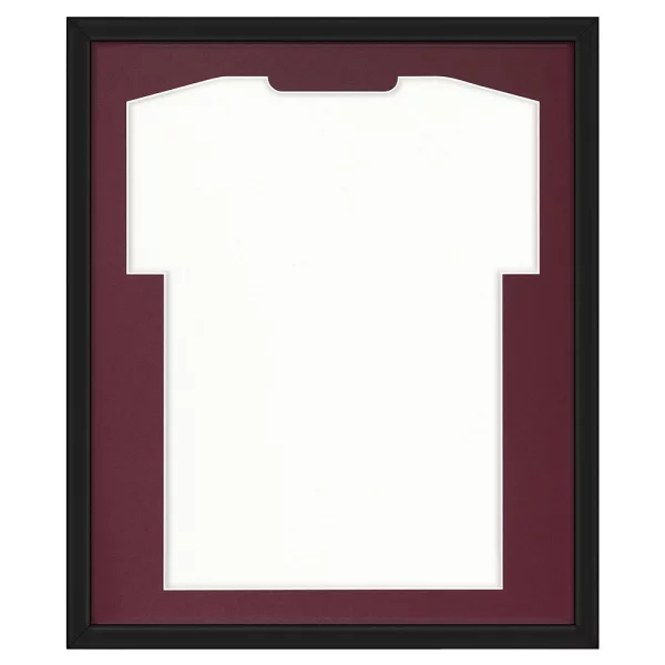 Cadre pour maillots Comfort Black avec passe-partout 53,4x63,4 cm | noir-bordeaux | verre synthétique (1 mm)