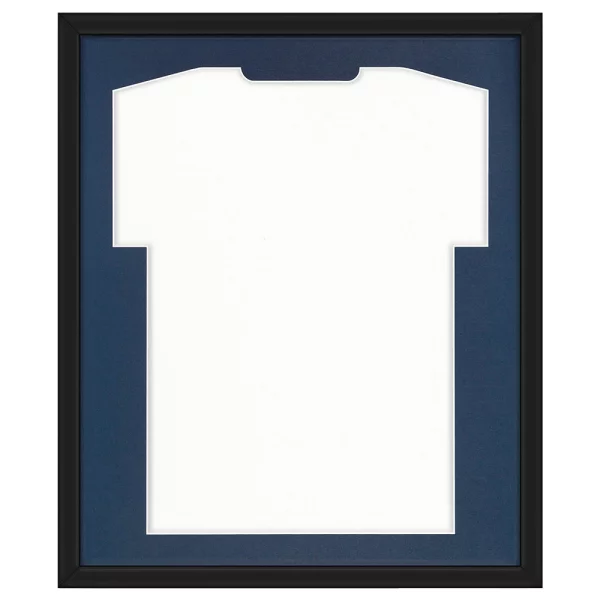 Cadre pour maillots Comfort Black avec passe-partout 53,4x63,4 cm | noir-bleu foncé | verre synthétique (1 mm)