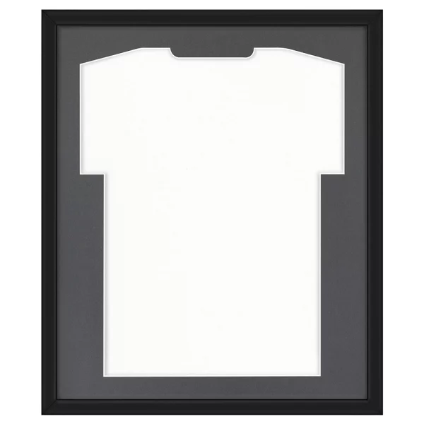 Cadre pour maillots Comfort Black avec passe-partout 53,4x63,4 cm | noir-gris foncé | verre synthétique (1 mm)