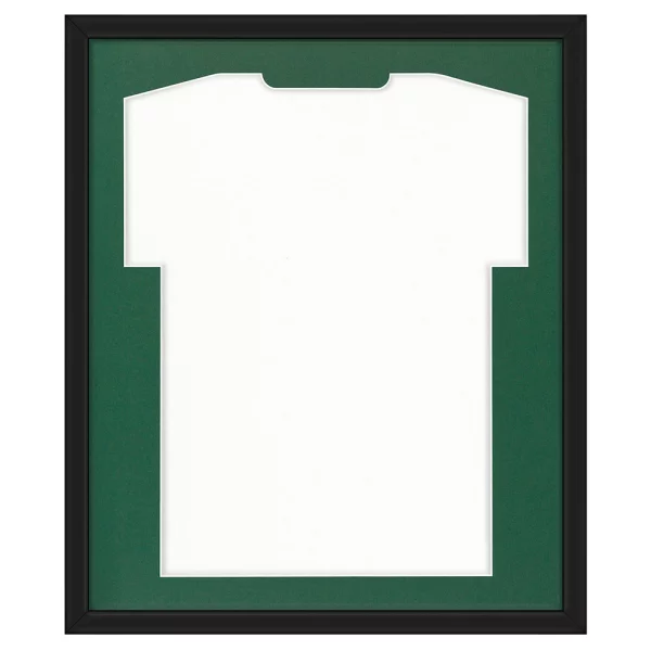Cadre pour maillots Comfort Black avec passe-partout 53,4x63,4 cm | noir-vert foncé | verre synthétique (1 mm)