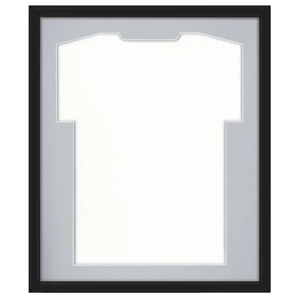 Cadre pour maillots Comfort Black avec passe-partout 53,4x63,4 cm | noir-gris | verre synthétique (1 mm)