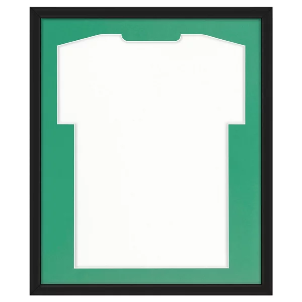 Cadre pour maillots Comfort Black avec passe-partout 53,4x63,4 cm | noir-vert | verre synthétique (1 mm)