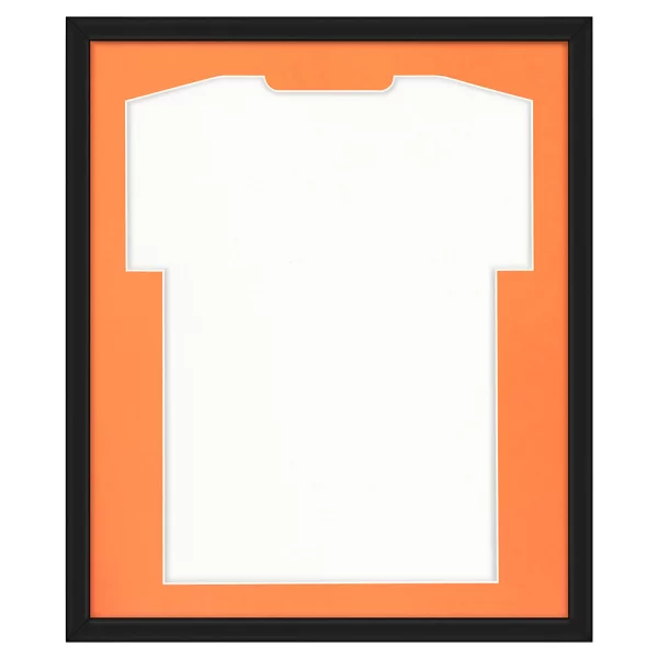 Cadre pour maillots Comfort Black avec passe-partout 53,4x63,4 cm | noir-orange | verre synthétique (1 mm)