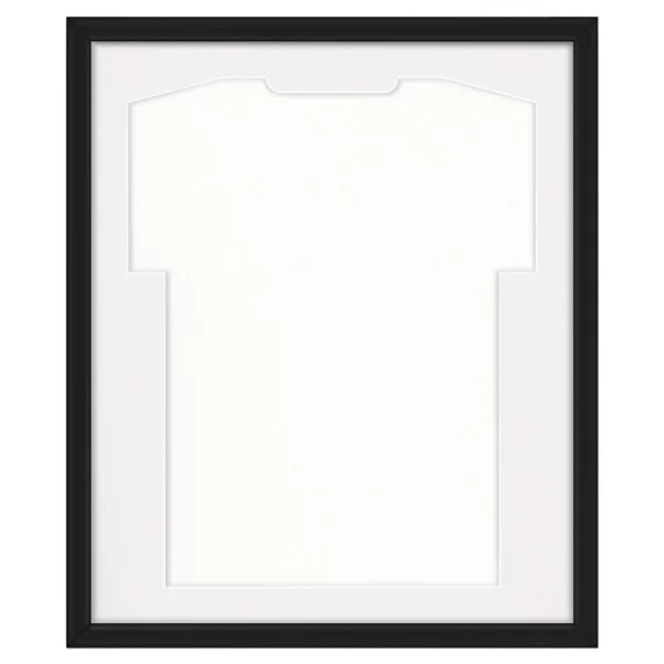 Cadre pour maillots Comfort Black avec passe-partout 53,4x63,4 cm | noir-blanc | verre synthétique (1 mm)