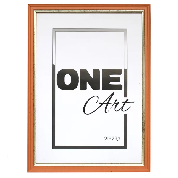 Cornice in legno Odin 21x29,7 cm (A4) | orange-gold | Vetro sintetico (1 mm)
