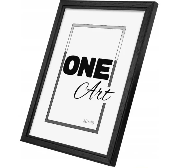 Cadre en bois Solo 21x29,7 cm (A4) | noir | verre synthétique (1 mm)