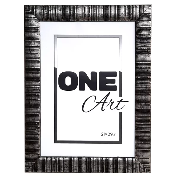 Cadre en bois Stripes 29,7x42 cm (A3) | noir | verre synthétique (1 mm)