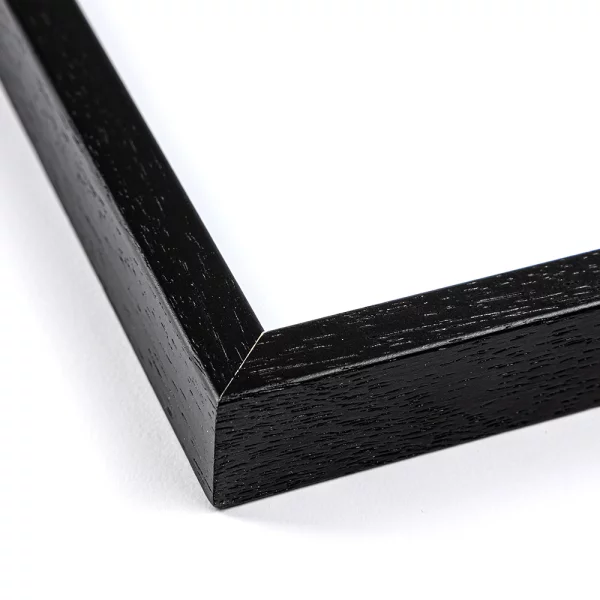 Holz-Bilderrahmen Tisar mit Passepartout 50x70 cm (40x30 cm) | Schwarz | Kunstglas (1 mm)